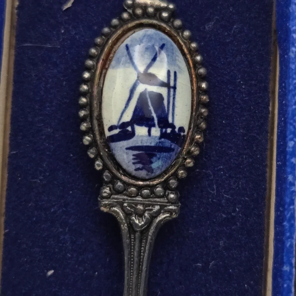 Vintage Lot of 9 European Souvenir Collector Spoons Enamel Travel Set Multi-City